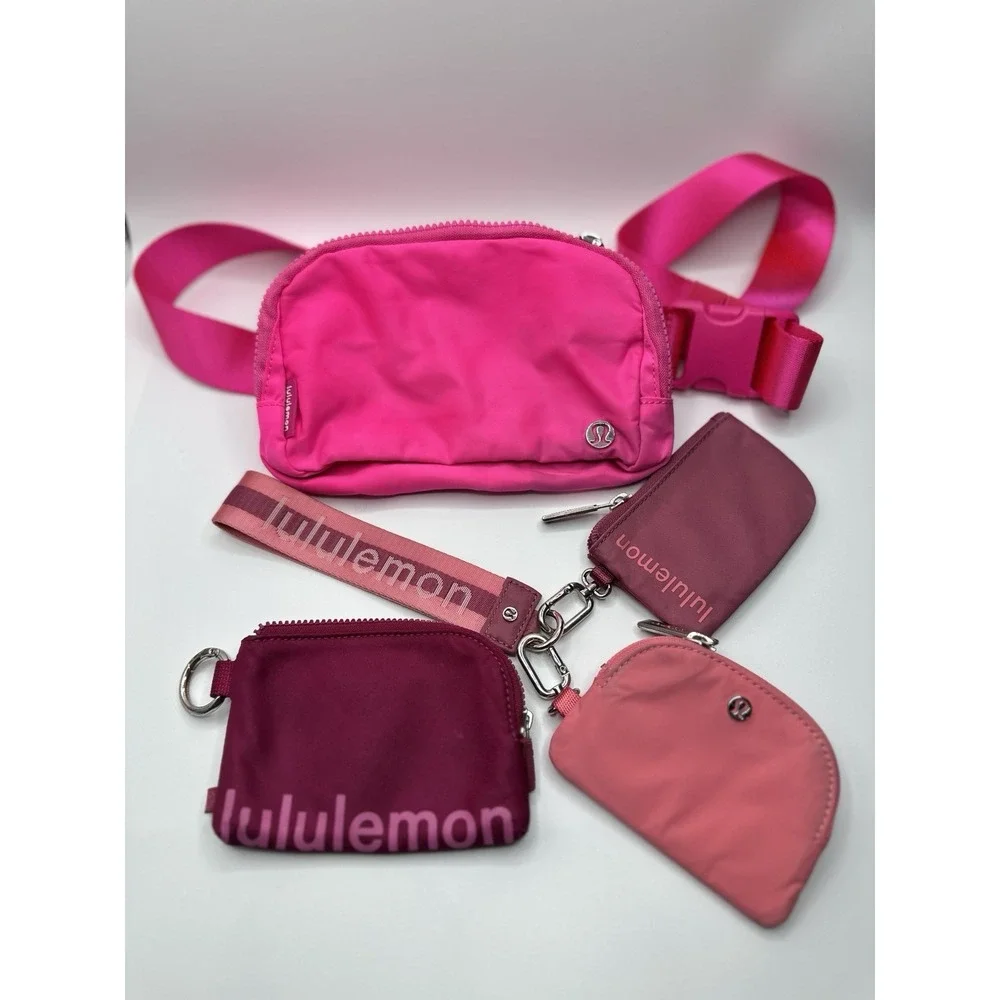 Lululemon Pink Belt Bag Pouch Wristlet Accessories Lot of 4 Clean Cute